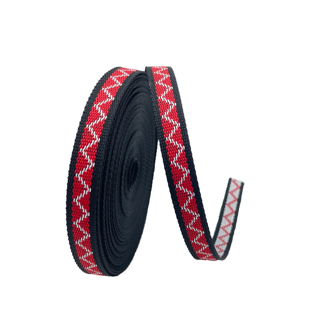 Wholesale Jacquard Webbing with Color Stripe Weaving for Garments /Bags /Seat Belt/Shoes Accessories/Pet Collar Leash Tape/Home Textile