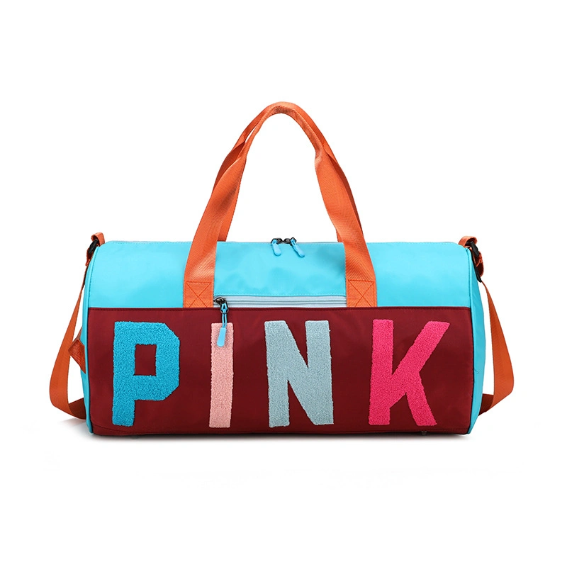 Customize Gym Women Duffel Weekend Bag Hot Promotion Travel Tote Bag Pink Fitness Girls Yoga Shoulder Gym Bag