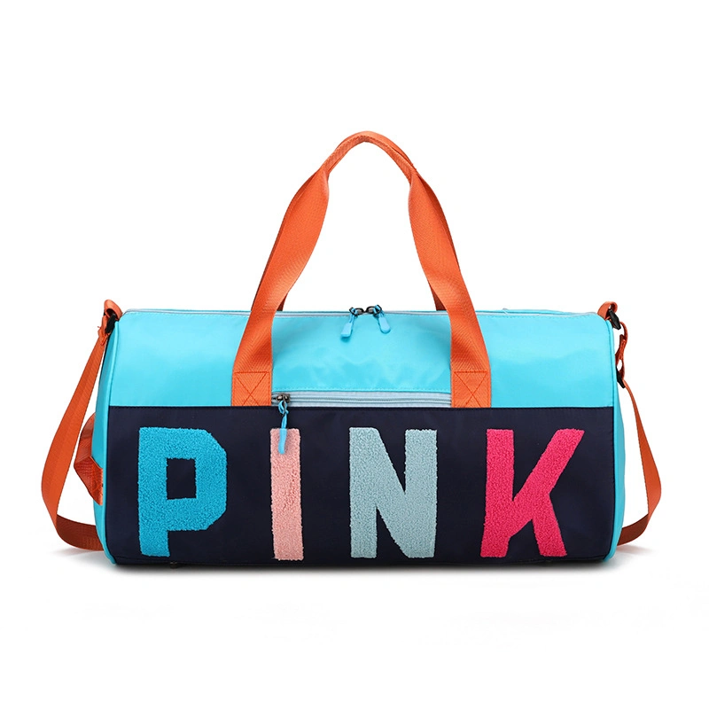 Customize Gym Women Duffel Weekend Bag Hot Promotion Travel Tote Bag Pink Fitness Girls Yoga Shoulder Gym Bag