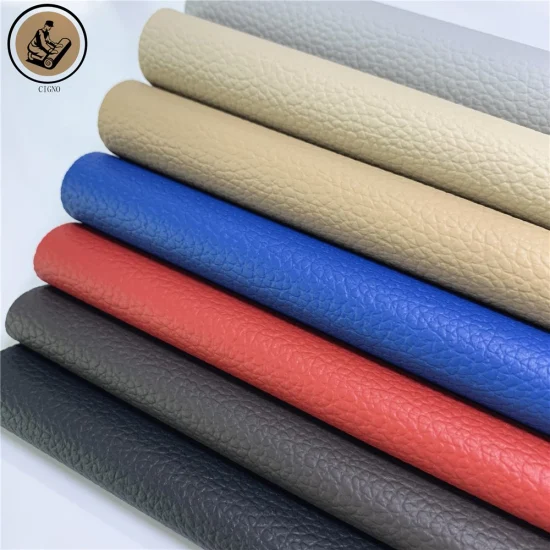 Durável Resistente ao Fogo Resistente ao Desgaste Clássico Litchi Grain Padrão PVC/PU Vinil Couro Sintético para Capa de Assento de Carro Interior do Carro Automotivo Eco